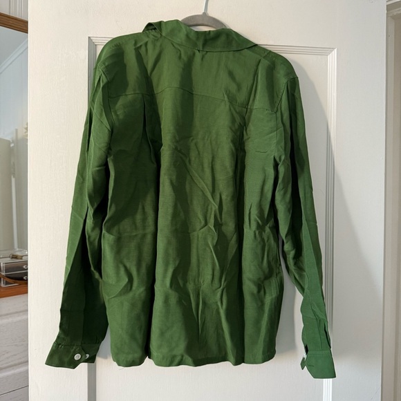 Madewell Alexa Chung for Madewell Pleat-Pocket Button-Up Shirt in Dark Pine M - Picture 12 of 12